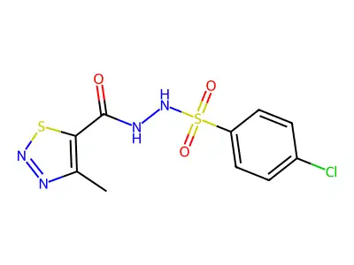 4-chloro-N'-[(4-methyl-1,2,3-thiadiazol-5-yl)carbonyl]benzenesulfonohydrazide structure