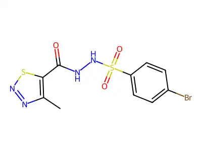 4-bromo-N'-[(4-methyl-1,2,3-thiadiazol-5-yl)carbonyl]benzenesulfonohydrazide structure