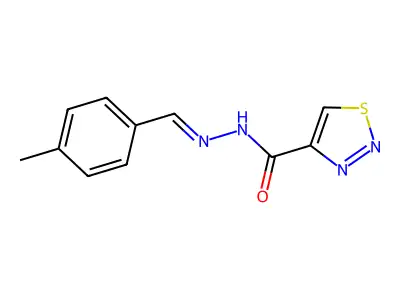 N'-[(4-methylphenyl)methylidene]-1,2,3-thiadiazole-4-carbohydrazide structure