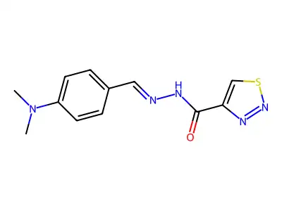 N'-{[4-(dimethylamino)phenyl]methylidene}-1,2,3-thiadiazole-4-carbohydrazide structure
