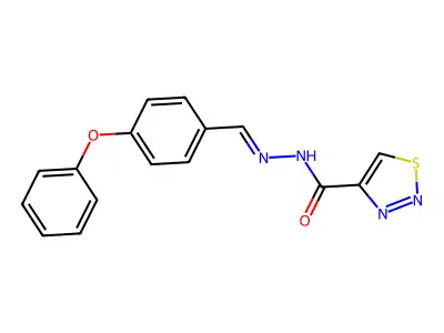 N-[(4-phenoxyphenyl)methylideneamino]thiadiazole-4-carboxamide structure