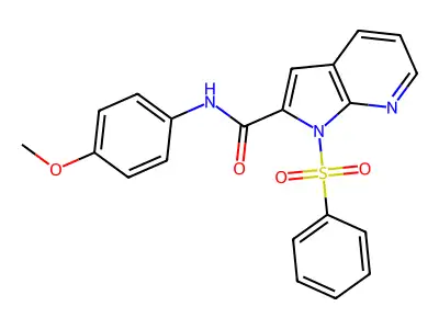 N-(4-methoxyphenyl)-1-(phenylsulfonyl)-1H-pyrrolo[2,3-b]pyridine-2-carboxamide structure
