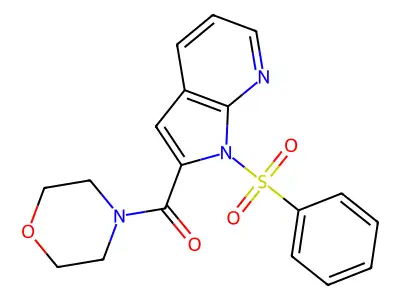 morpholino[1-(phenylsulfonyl)-1H-pyrrolo[2,3-b]pyridin-2-yl]methanone structure