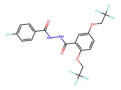 N'-(4-fluorobenzoyl)-2,5-bis(2,2,2-trifluoroethoxy)benzohydrazide structure