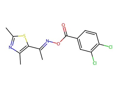 [1-(2,4-Dimethyl-1,3-thiazol-5-yl)ethylideneamino] 3,4-dichlorobenzoate structure