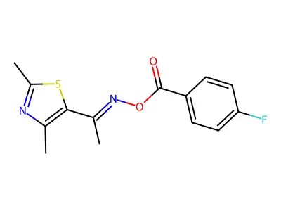 [1-(2,4-Dimethyl-1,3-thiazol-5-yl)ethylideneamino] 4-fluorobenzoate structure