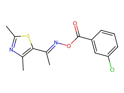 [1-(2,4-Dimethyl-1,3-thiazol-5-yl)ethylideneamino] 3-chlorobenzoate structure