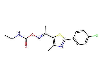 [1-[2-(4-chlorophenyl)-4-methyl-1,3-thiazol-5-yl]ethylideneamino] N-ethylcarbamate structure