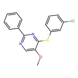 4-[(3-Chlorophenyl)sulfanyl]-2-phenyl-5-pyrimidinyl methyl ether structure