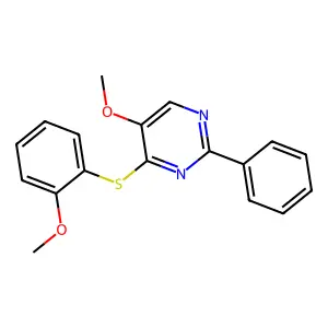 5-Methoxy-4-[(2-methoxyphenyl)sulfanyl]-2-phenylpyrimidine structure