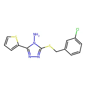 3-[(3-chlorobenzyl)sulfanyl]-5-(2-thienyl)-4H-1,2,4-triazol-4-ylamine structure