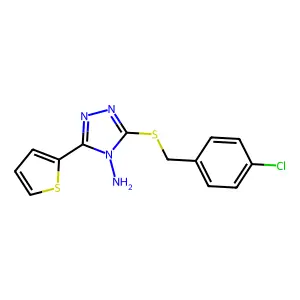 3-[(4-chlorobenzyl)sulfanyl]-5-(2-thienyl)-4H-1,2,4-triazol-4-ylamine structure