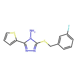 3-[(3-fluorobenzyl)sulfanyl]-5-(2-thienyl)-4H-1,2,4-triazol-4-ylamine structure