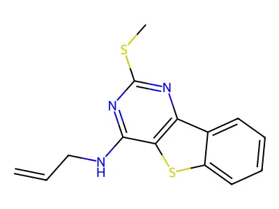 N-allyl-2-(methylsulfanyl)[1]benzothieno[3,2-d]pyrimidin-4-amine structure