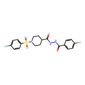4-chloro-N'-({1-[(4-chlorophenyl)sulfonyl]-4-piperidinyl}carbonyl)benzenecarbohydrazide structure
