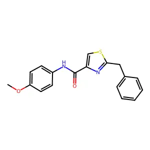2-benzyl-N-(4-methoxyphenyl)-1,3-thiazole-4-carboxamide structure