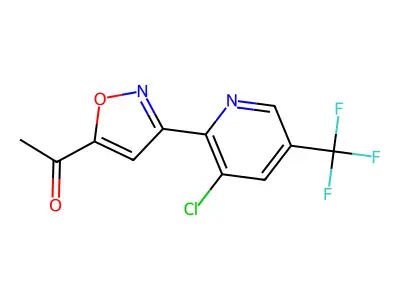 1-{3-[3-Chloro-5-(trifluoromethyl)-2-pyridinyl]-5-isoxazolyl}-1-ethanone structure