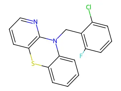 10-(2-chloro-6-fluorobenzyl)-10H-pyrido[3,2-b][1,4]benzothiazine structure