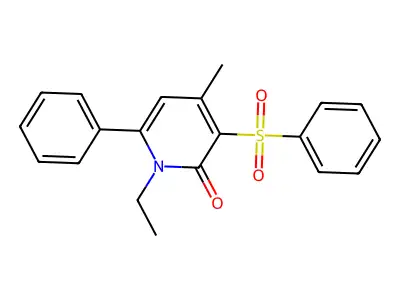 1-ethyl-4-methyl-6-phenyl-3-(phenylsulfonyl)-2(1H)-pyridinone structure