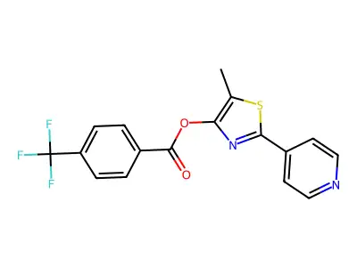 5-Methyl-2-(4-pyridinyl)-1,3-thiazol-4-yl 4-(trifluoromethyl)benzenecarboxylate structure