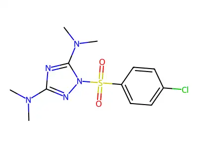 N-[1-[(4-chlorophenyl)sulfonyl]-3-(dimethylamino)-1H-1,2,4-triazol-5-yl]-N,N-dimethylamine structure