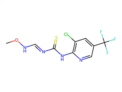 C9H8ClF3N4OS structure