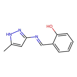 6-[[(5-methyl-1H-pyrazol-3-yl)amino]methylidene]cyclohexa-2,4-dien-1-one structure