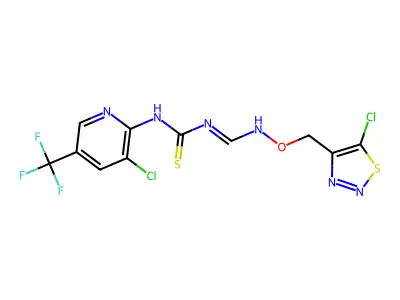 1-[[(5-chlorothiadiazol-4-yl)methoxyamino]methylidene]-3-[3-chloro-5-(trifluoromethyl)pyridin-2-yl]thiourea structure