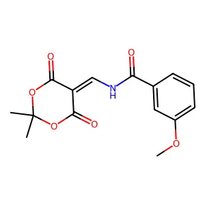 N-[(2,2-dimethyl-4,6-dioxo-1,3-dioxan-5-ylidene)methyl]-3-methoxybenzamide structure