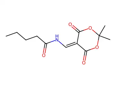 N-[(2,2-dimethyl-4,6-dioxo-1,3-dioxan-5-ylidene)methyl]pentanamide structure