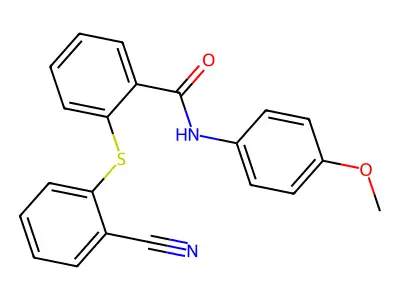 2-[(2-cyanophenyl)sulfanyl]-N-(4-methoxyphenyl)benzenecarboxamide structure