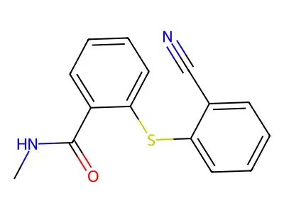 2-[(2-cyanophenyl)sulfanyl]-N-methylbenzenecarboxamide structure