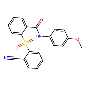2-((2-Cyanophenyl)sulfonyl)-N-(4-methoxyphenyl)benzenecarboxamide structure