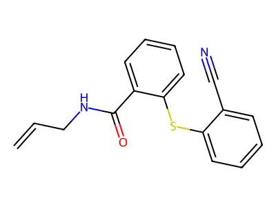 N-allyl-2-[(2-cyanophenyl)sulfanyl]benzenecarboxamide structure