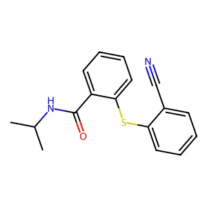 2-((2-Cyanophenyl)sulfanyl)-N-isopropylbenzenecarboxamide structure