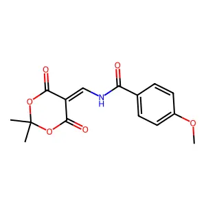 N-[(2,2-dimethyl-4,6-dioxo-1,3-dioxan-5-ylidene)methyl]-4-methoxybenzamide structure