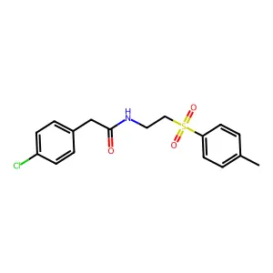 2-(4-Chlorophenyl)-N-(2-((4-methylphenyl)sulfonyl)ethyl)acetamide structure