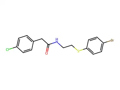 N-(2-((4-Bromophenyl)sulfanyl)ethyl)-2-(4-chlorophenyl)acetamide structure