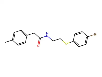 N-(2-((4-Bromophenyl)sulfanyl)ethyl)-2-(4-methylphenyl)acetamide structure