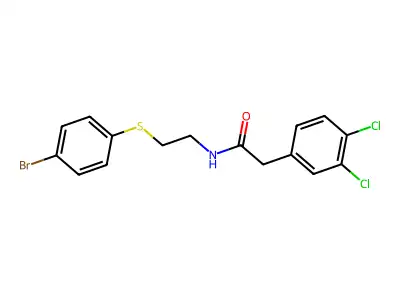 N-[2-(4-bromophenyl)sulfanylethyl]-2-(3,4-dichlorophenyl)acetamide structure