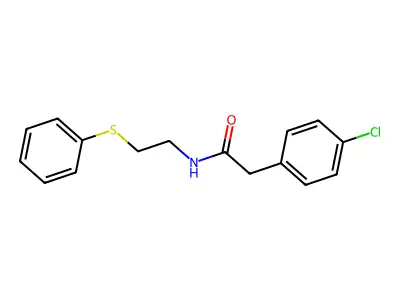 2-(4-chlorophenyl)-N-[2-(phenylsulfanyl)ethyl]acetamide structure