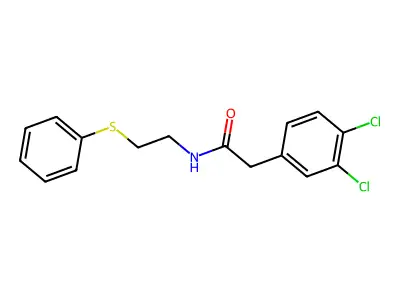 2-(3,4-Dichlorophenyl)-N-(2-(phenylsulfanyl)ethyl)acetamide structure