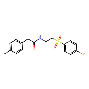 N-(2-((4-Bromophenyl)sulfonyl)ethyl)-2-(4-methylphenyl)acetamide structure