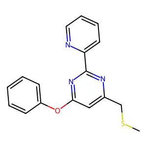 4-((Methylsulfanyl)methyl)-6-phenoxy-2-(2-pyridinyl)pyrimidine structure