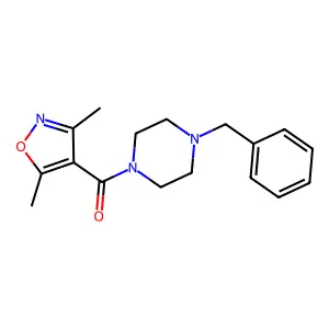 (4-Benzylpiperazino)(3,5-dimethyl-4-isoxazolyl)methanone structure