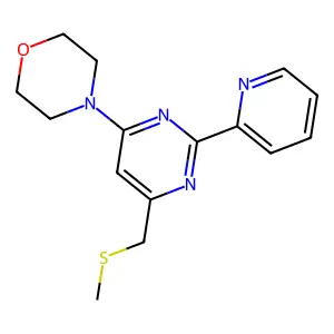 4-(6-((Methylsulfanyl)methyl)-2-(2-pyridinyl)-4-pyrimidinyl)morpholine structure
