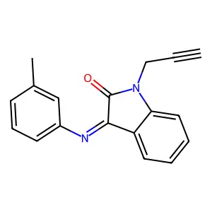 3-[(3-methylphenyl)imino]-1-(2-propynyl)-1H-indol-2-one structure