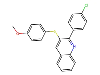 2-(4-Chlorophenyl)-3-[(4-methoxyphenyl)sulfanyl]quinoline structure