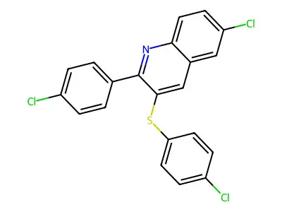 6-Chloro-2-(4-chlorophenyl)-3-quinolinyl 4-chlorophenyl sulfide structure