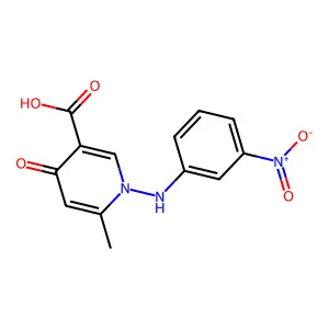 6-Methyl-1-(3-nitroanilino)-4-oxo-1,4-dihydro-3-pyridinecarboxylic acid structure